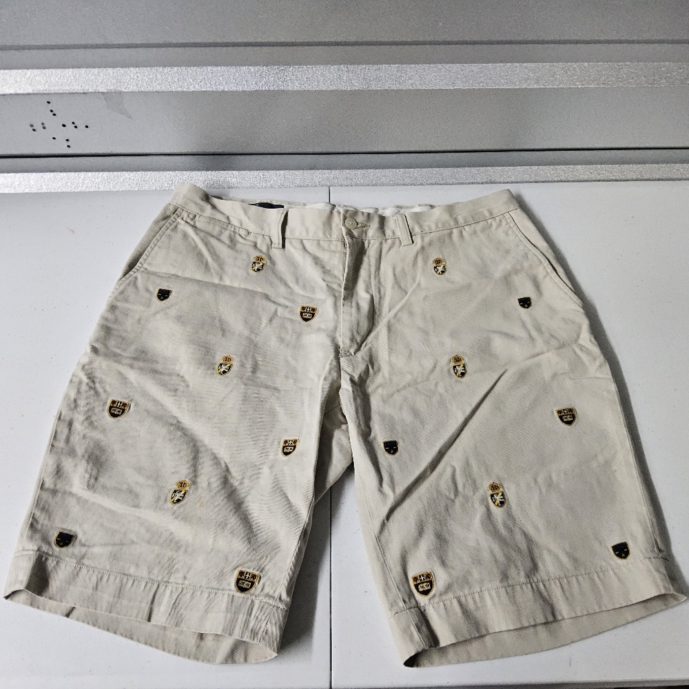 Ralph Lauren Cream Shorts with Embroidered Accents